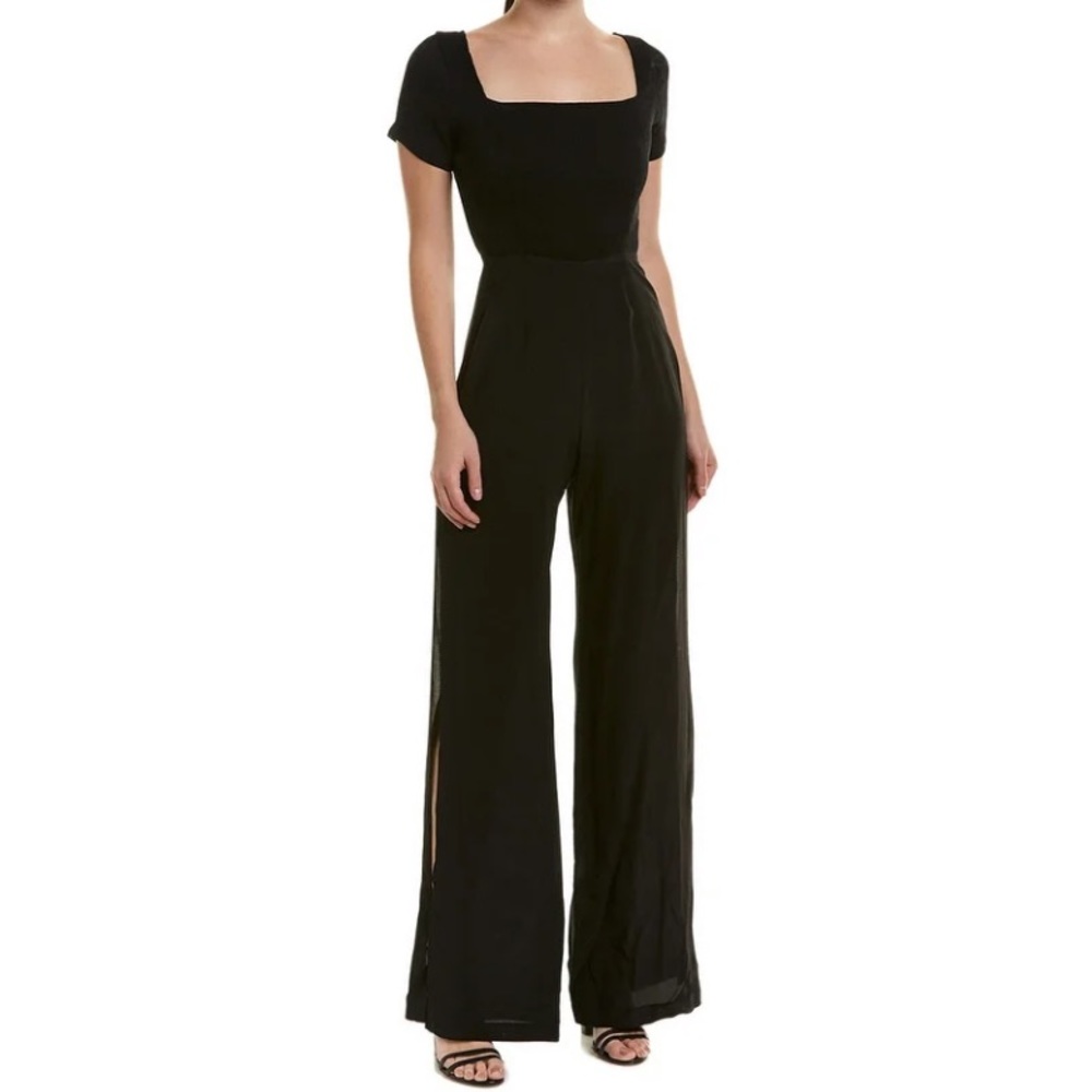 NWT CAPULET Nina black split leg jumpsuit short sleeve size large new with tags